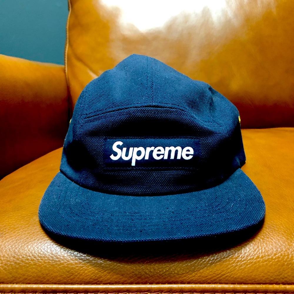 Supreme camp cap 2013 spring summer navy blue canvas